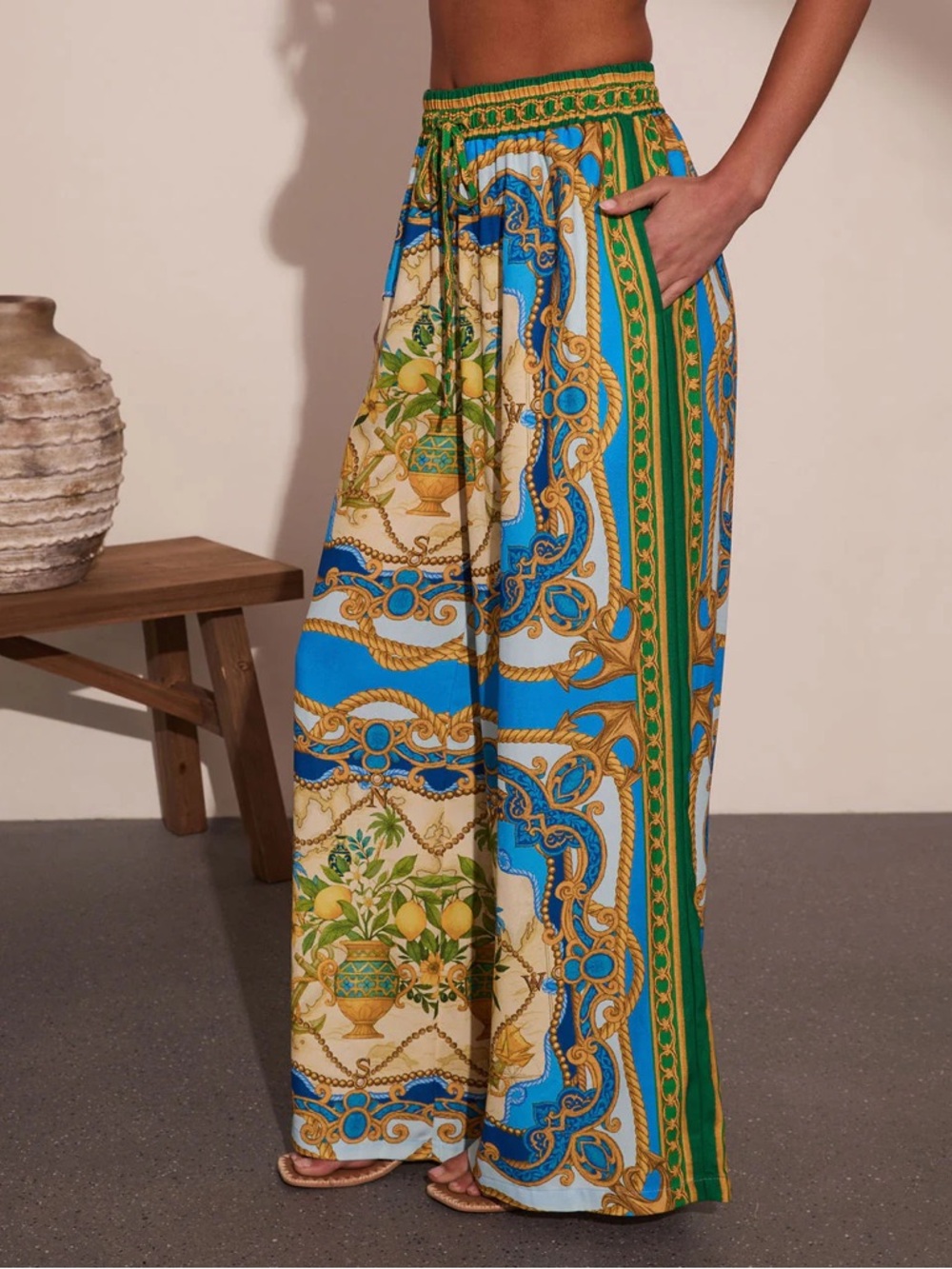 Coastal Dreamer Novelty Wide Leg Pants - Picture 3 of 11